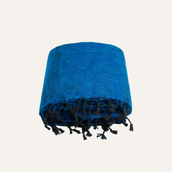 Blue Yak Wool Blanket – Ethically Handmade in Nepal