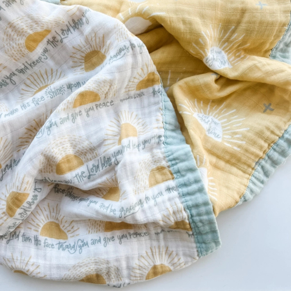 The Blessing Luxury Double-Sided Muslin Blanket – 47"x47"